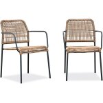 Lot de 2 fauteuils de jardin - city garden - marceau - ft - empilables - anthracite