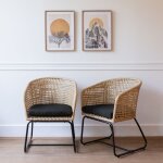 Lot de 2 fauteuils en rotin synth�tique avec coussins rina