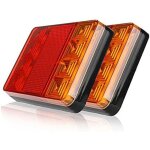 Lot de 2 feux arri�re de remorque 8 led pour voiture camion feux arri�re feux davertissement �tanches ...