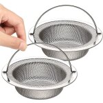 Lot de 2 filtre  vier de cuisine crpine de vidange d?vier en acier inoxydable avec poigne relevable ...