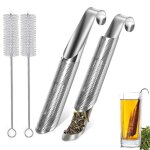 Lot de 2 filtre  th - infuseur th en acier inoxydable rutilisable long manche passoire  th en maille ...