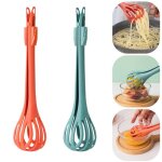 Lot de 2 fouets � ?ufs pour la cuisine 2 en 1 pince alimentaire et batteur � ?ufs antiadh�sif multifonctionnel ...