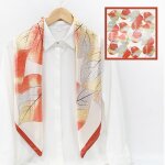 Lot de 2 foulards en soie orange 90 x 90 cm ch�le tendance pour la plage et la protection solaire