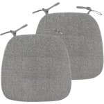 Lot de 2 galettes chaise trap�ze gris 43x41x35 cm cuisine / bureau attaches