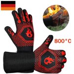 Lot de 2 gants de barbecue ignifuges jusqu 800 c gants de protection pour four rsistants la chaleur label ...