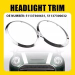 Lot de 2 garnitures de couvercle de lunette de phare chrom�es pour mini cooper f55 f56 f57 2014 - 2021 ...