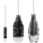 Lot de 2 goupillon bouteille brosses de nettoyage pour bouteilles en verre thermos biberons et tasses ...