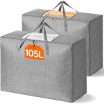 Lot de 2 grand sac de rangement 105l sac rangement vetement sous lit avec poignes renforces pour dredons ...