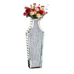 Lot de 2 grand vase � poser au sol - cristal vase d�coratif en verre 68. 5cm diamants argent� pour d�coration ...