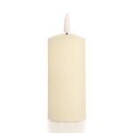 Lot de 2 grandes bougies piliers � piles led sans flamme avec minuterie en cire ivoire v�ritable 15 cm ...