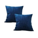 Lot de 2 housses de coussin d�coratives bleues 45x45 cm ? fermeture �clair invisible ? style moderne ...