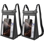 Lot de 2 housse �tanche pour t�l�phone protection waterproof ipx8 avec sangle r�glable pour smartphone ...