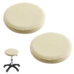 Lot de 2 housses tabouret bar jacquard housse de chaise ronde extensible housse de chaise 32  40 cm