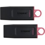 Lot de 2 kingston cl usb datatraveler exodia 256gb - avec capuchon de protection et anneaux pour porte ...