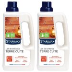 Lot de 2 laits de brillance pour tomettes et terres cuites 1l starwax