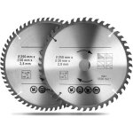 Lot de 2 lames de scie circulaire 250 x 30 mm lame de scie circulaire en mtal dur 48t & 60t tct sah