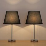 Lot de 2 lampes de chevet led - base en métal et abat - jour en lin - lampe de table moderne pour chambre ... Lot de 2 lampes de chevet led - base en métal et abat - jour en lin - lampe de table moderne pour chambre ...