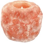 Lot de 2 lampes en cristal de sel de lhimalaya rose naturel pour bougeoir simple cadeau lampe de nuit ...