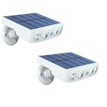 Lot de 2 - lampe projecteur solaire ext�rieur �tanche avec d�tecteur de mouvement - panneau a recharge ...
