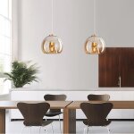 Lot de 2 lampe  suspension sphrique boule en verre de couleur dor 25cm moderne luminaire lustre pour ...