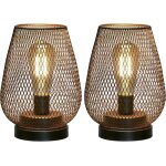 Lot de 2 lampes de table cage en m�tal aliment�es par batterie �clairage dappoint sans fil avec ampoule ...