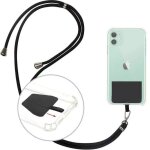 Lot de 2 lani�res de t�l�phone portable en bandouli�re avec tour de cou amovible et r�glable compatible ...