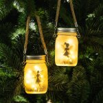 Lot de 2 lanternes solaires pour extrieur - lampe solaire un pot mason dcorative ftejardin dcoration ...
