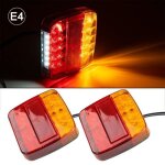 Lot de 2 led feux de remorque avec fil en rouge et jaune pour camion clignotant - rouge jaune blanc feux ...