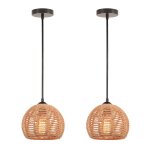 Lot de 2 luminaires industriels vintage lustre en corde chanvre tokius suspension r�tro int�rieur boule ...
