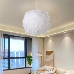 Lustre / suspension - smotop - lot de 2 - plumes �30 cm - blanc - m�tal 2x e27