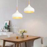 Suspension / lustre - smotop - lot de 2 - blanc m�tal et bois - �24 cm e27