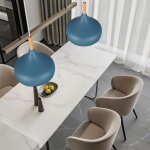 Lot de 2 lustre suspension luminaire moderne style scandinave forme de goutte bleu fonc 24cm plafonnier ...