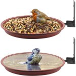 Lot de 2 mangeoire oiseaux et abreuvoir oiseaux - d21 x 3. 5h cm polypropyl�ne - mangeoire pour oiseaux ...