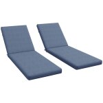 Lot de 2 matelas pour chaise longue - outsunny - 190. 5x58. 4x7cm - tissu - bleu