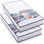 Lot de 2 matelas mousse 90x190 london - mousse profil�e 5 zones de confort - soutien ferme - 15cm - fabriqu� ...