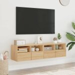 Lot de 2 meubles tv muraux - banc tv suspendus 2 pcs chêne sonoma 60x30x30cm bois ingénierie Lot de 2 meubles tv muraux - banc tv suspendus 2 pcs chêne sonoma 60x30x30cm bois ingénierie