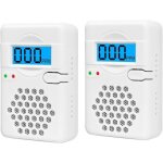 Lot de 2 mini dtecteurs de monoxyde de carbone sans fil aliments par batterie avec cran lcd numrique ...