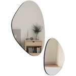 Lot de 2 miroirs muraux - homcom - irr�guliers en forme de galet - cadre en m�tal - 70 x 46 cm / 495 ...