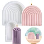 Lot de 2 moules  bougies en forme de ponts arc - en - cielmoules pour bougies en siliconeen silicone ...