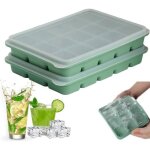 Lot de 2 moule  glaons en silicone - bacs  glaons avec couvercle - 30 compartiments - sans bpa - ...