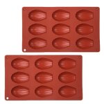 Lot de 2 moules madeleines en silicone 9 cavits rouge label Lot de 2 moules madeleines en silicone 9 cavits rouge label