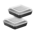 Lot de 2 moules � p�tisserie carr�s antiadh�sifs de 20 x 20 cm avec couvercle en m�tal pour la cuisson ...