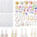 Lot de 2 moules en résine époxy pour bijoux - pendentif - boucles doreilles - moules ronds en silicone ... Lot de 2 moules en résine époxy pour bijoux - pendentif - boucles doreilles - moules ronds en silicone ...