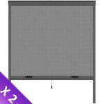 Lot de 2 moustiquaires de fenêtre l125 x h145 cm en aluminium gris anthracite - recoupable en largeur ... Lot de 2 moustiquaires de fenêtre l125 x h145 cm en aluminium gris anthracite - recoupable en largeur ...