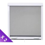 Lot de 2 moustiquaires de fen�tre l125 x h145 cm en aluminium laqu� blanc - recoupable en largeur et ...
