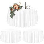 Lot de 2 nappe ronde blanche tissu de 220cm imperméable et lavable nappes pour tables pour fête mariage ... Lot de 2 nappe ronde blanche tissu de 220cm imperméable et lavable nappes pour tables pour fête mariage ...