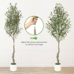 Lot de 2 oliviers artificiels - salut - 150 cm avec pot blanc pour plantes artificielles Lot de 2 oliviers artificiels - salut - 150 cm avec pot blanc pour plantes artificielles