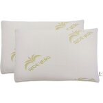 Lot de 2 oreillers aloe vera 40 x 60 cm ? confort viscolastique & anti - allergique forme rectangulaire ...