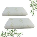 Lot de 2 oreillers bambou à mémoire de forme Lot de 2 oreillers bambou à mémoire de forme