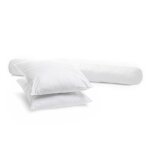 Lot de 2 oreillers volumineux 60x60cm + 1 traversin 140cm - gonflant - enveloppe 100% coton - bleu calin ...